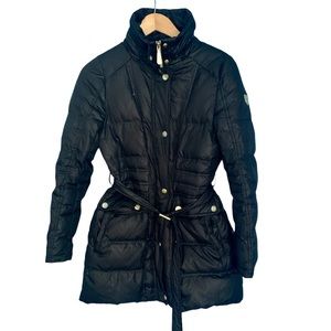 Vince Camuto Black Belted Duck Down Coat Size XS
